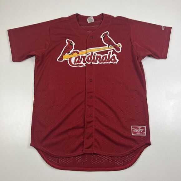Vintage 90s Rawlings St. Louis Cardinals #21 MLB Jersey - XL Button Up - Picture 1 of 11